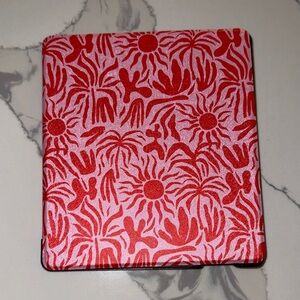 Vibrant Red Floral Tablet Cover